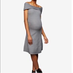 A Pea In The Pod Gray Sleeveless Ribbed Dress NWT